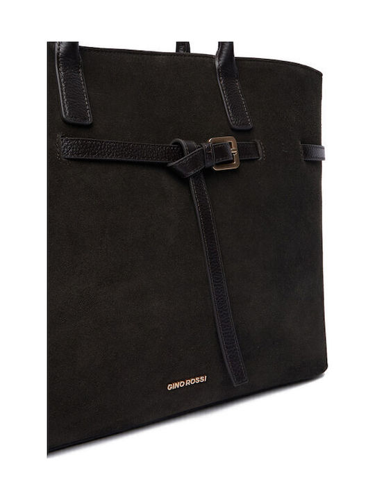Γυναικεία Shopper Τσάντα Suede Chocolate Brown