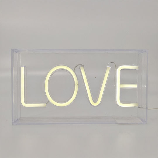 Dekoratives Schild I-total Acryl Kunststoff 23x13cm Neon LED Licht Liebe Xl2762