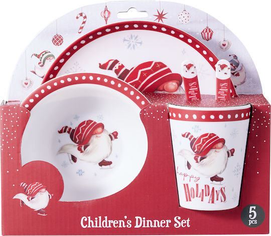 Red Melamine Feeding Set 5 Pieces
