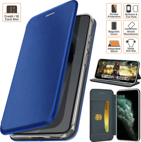 Gekko Mobile Handyhülle aus Synthetischem Leder Blau für Moto G72