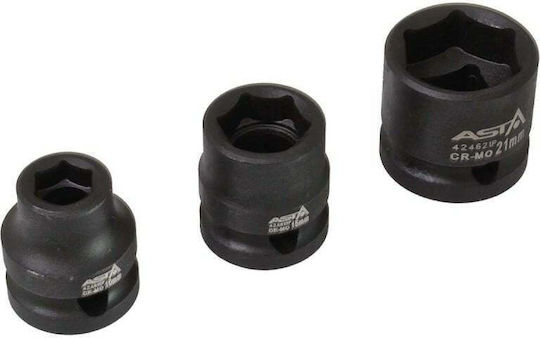 Asta Pneumatic Sockets with 1/2" Frame Host Set 15 Pieces