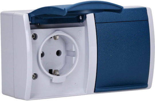 Abb Double Waterproof Power Socket with Gray Lid