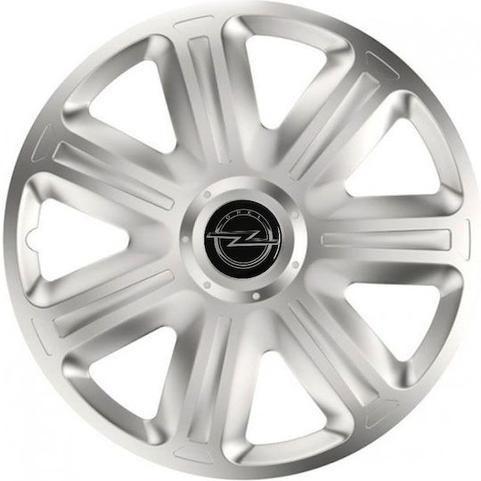 Versaco Σετ Τάσια Αυτοκινήτου Comfort 16" με Σήμα Opel 4τμχ Ασημί
