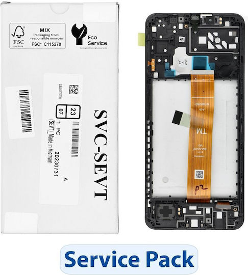 Екран със Сензорен Механизъм и Рамка за  Galaxy A04S (Черен)