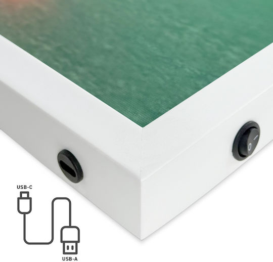 Πίνακας "aperol Green Orange" Neon Led Φωτισμό 50x70 Εκ