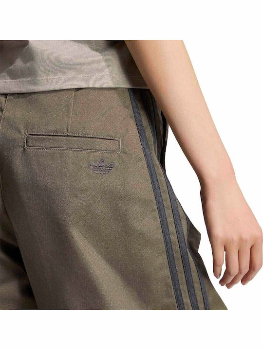 Women's Fabric Trousers in a Baggy Fit Brown