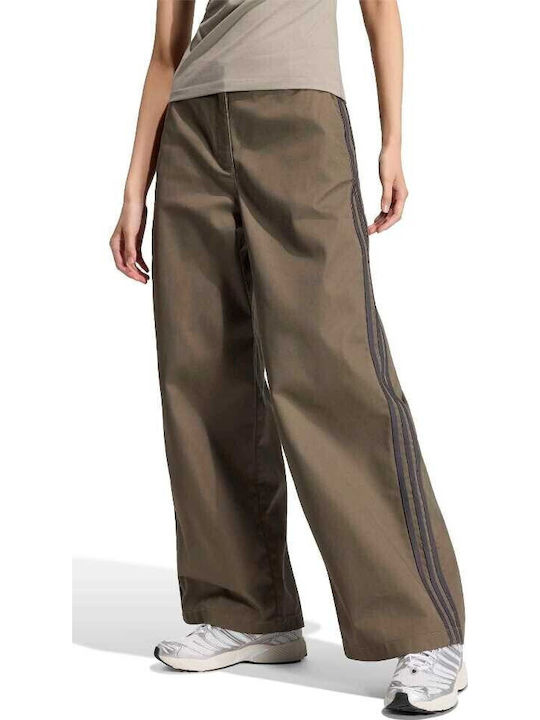 Women's Fabric Trousers in a Baggy Fit Brown
