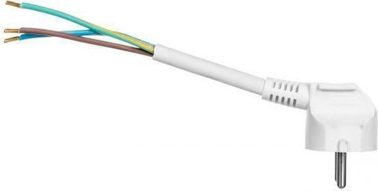 Plastrol Netzkabel mit Durchmesser 3x1.5mm² in Weiß Farbe 3m 1Stück