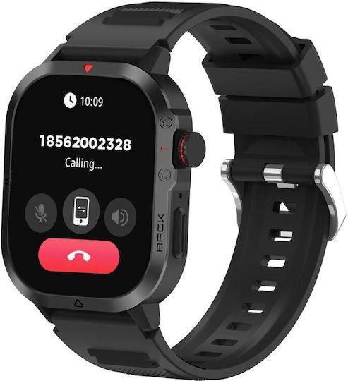 46mm Smartwatch με Παλμογράφο (Μαύρο)