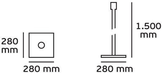 VK Lighting Floor Lamp H150xW28cm. with Socket for Bulb E27 Silver
