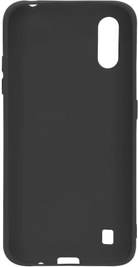Копринен силиконов калъф Lemontti за Samsung Galaxy A01, черен