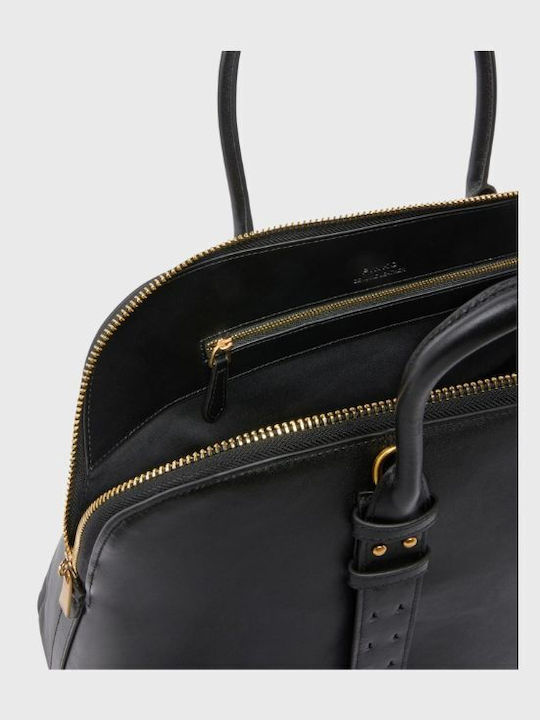 Leather Women's Satchel Bag Nero Limousine
