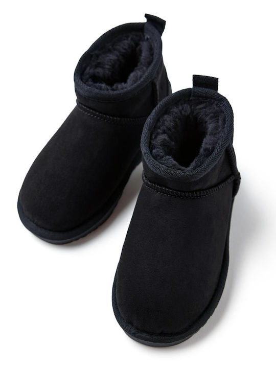 Suede Παιδικά Μποτάκια Μαύρα
