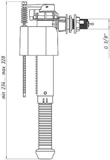 Supapă Laterală de Umplere WC Racord Plastic 3/8 Wc5030