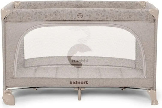 Kidnort Pătuț pliabil tip țarc cu saltea Bej 128x68cm