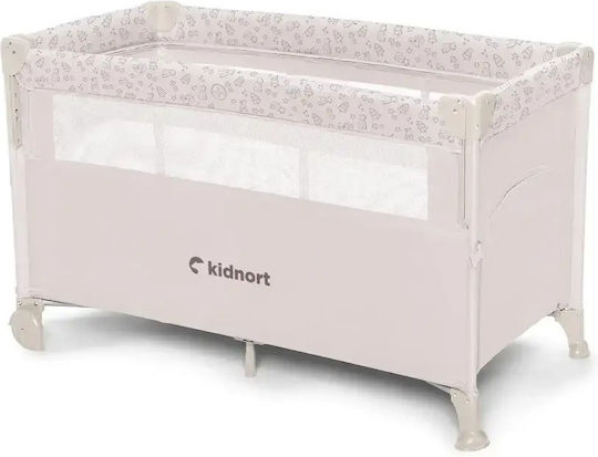 Kidnort Pătuț Pliabil Tip Țarc cu Saltea Bej 128x68cm
