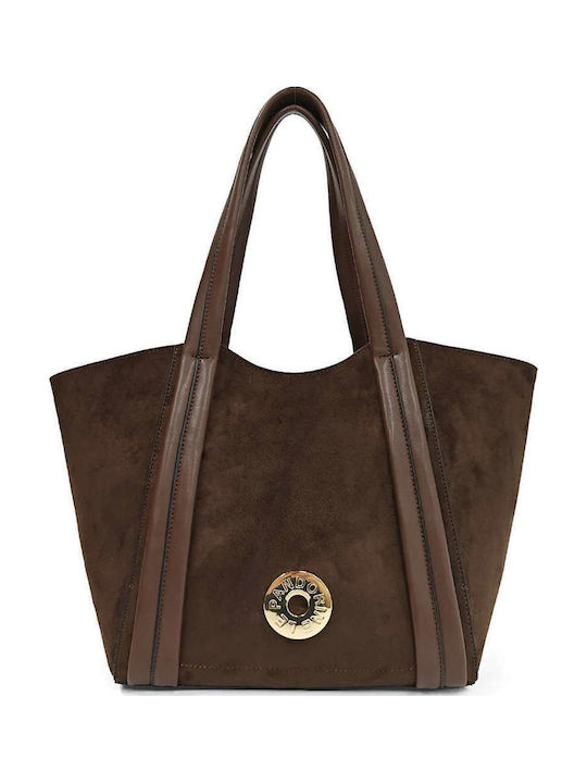 Vicky Large Women's Shopper Bag Dark Brown