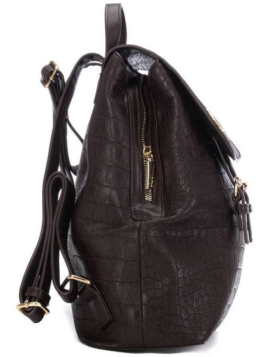 Women's Croco Brown Backpack