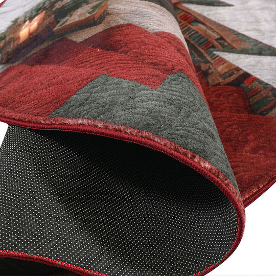 Pol Carpets Αντιολισθητικό Χαλί Στρογγυλό Μπορντό Φ130cm