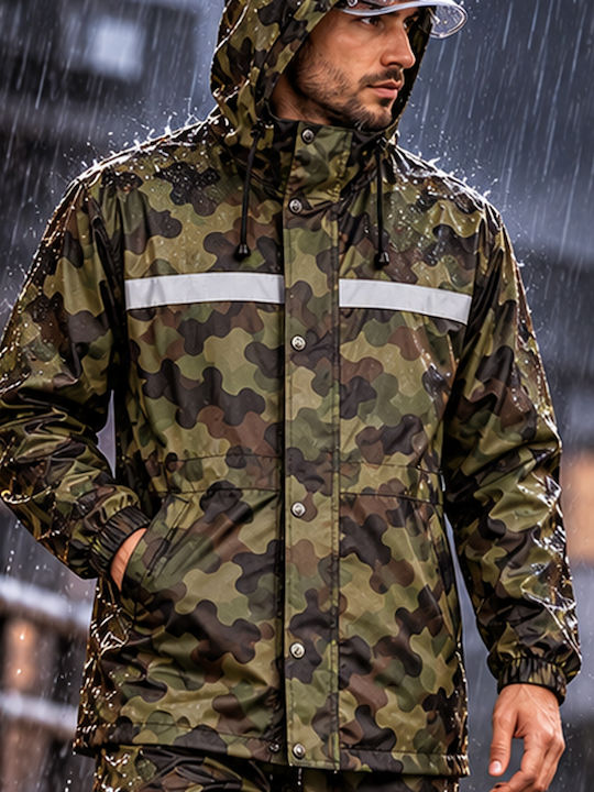 Tipster Wasserdichtes Herren-Set in Einheitsgröße, Jacke & Hose im Tarnmuster, Army Green, Transparentes Visier, 14936, Khaki Tipster Wasserdichtes Herren-Set in Einheitsgröße, Jacke & Hose im Tarnmuster, Army Green, Transparentes Visier, 14936, Khaki