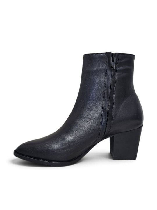 Mago Damen Lederstiefeletten Schwarz