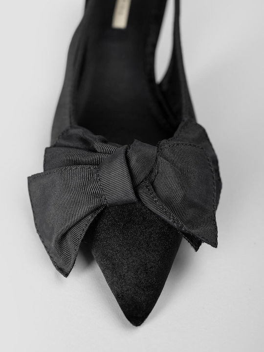 Black Pointed Toe Heels with Strap