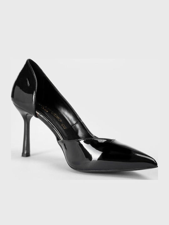 Pointed Patent Leather Heels Black