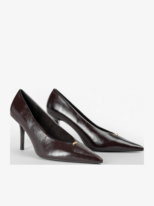 Pointed Toe Burgundy Heels