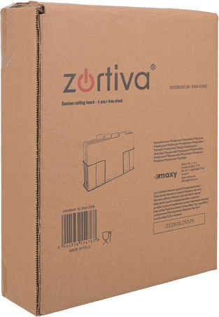 Zortiva Set of Beige Bamboo Bread Chopping Boards 28x20cm 4 Pieces