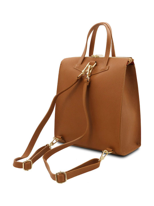 Cognac Leather Women's Backpack
