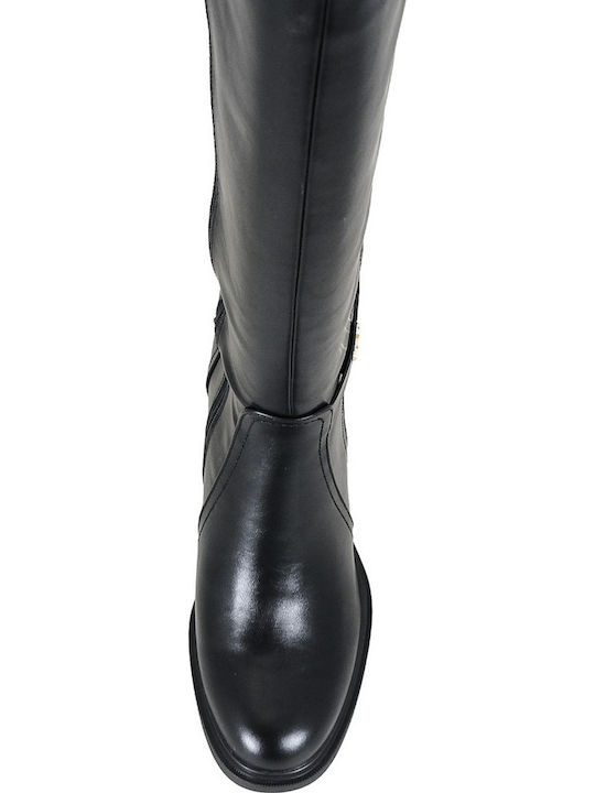 Balsa Leather Women's Boots with Medium Heel Black