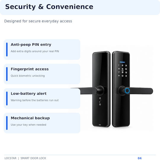 TTLOCK Електронна ключалка с Wi-Fi Черна