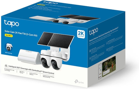 TP-Link Solar Cam 2K Pan Tilt Камера за видеонаблюдение 2-Cam Kit HB112