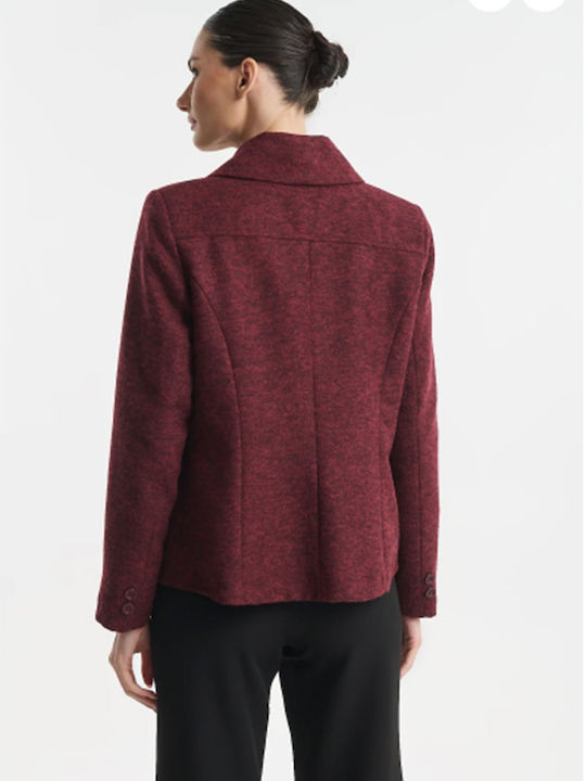 Fibes Damen-Tweed-Blazer Bordeaux Fibes Damen-Tweed-Blazer Bordeaux
