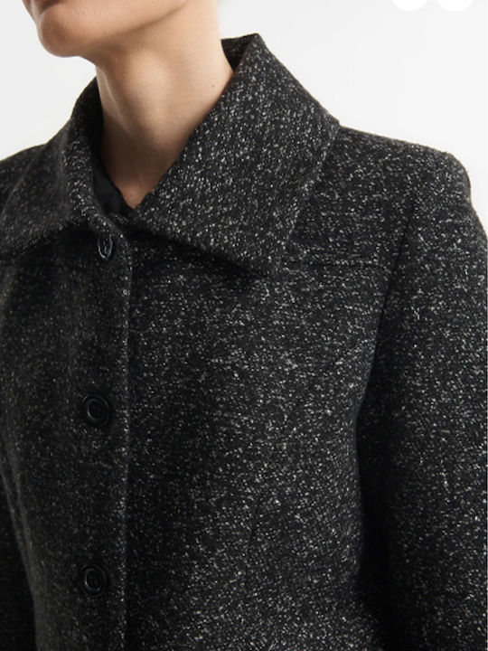 Fibes Damen-Tweedblazer Schwarz