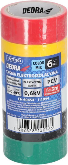 Dedra Μονωτική Ταινία 19mm x 3m 6τμχ