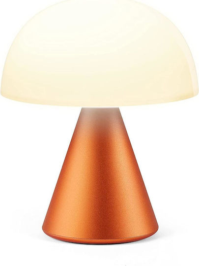 Lexon Mina Table Lamp LED with Orange Shade and Base