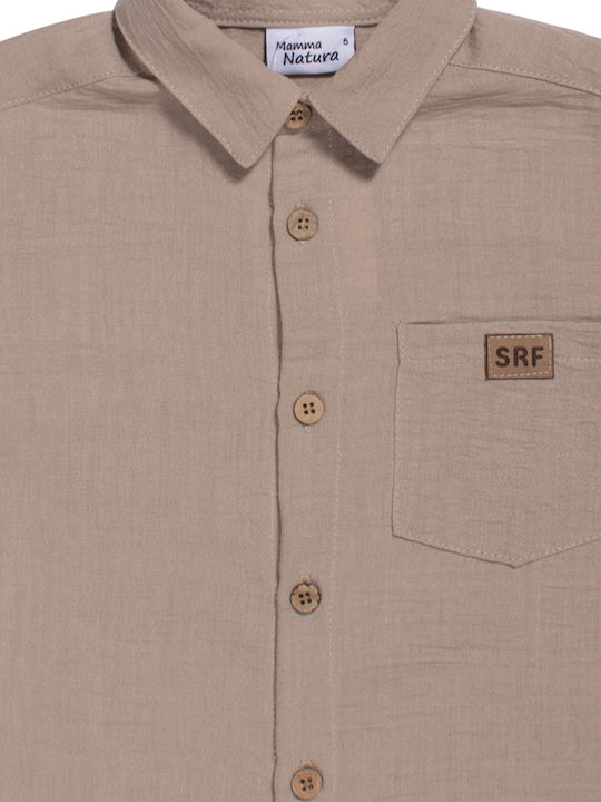 Kids Long-Sleeved Beige Shirt