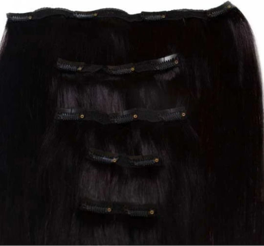 Seamless1 Extension με Clip με Φυσική Τρίχα Ρεμί σε Μαύρο Χρώμα 55cm Clip in 5 Piece Ritzy 5τμχ