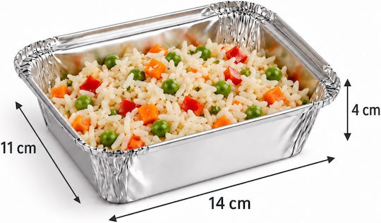 Food Pack Aluminiumbehälter Rechteckig Νο142 (4Stück)