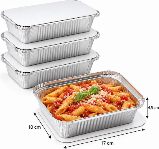 Food Pack Aluminiumbehälter Rechteckig Νο220 (4Stück)