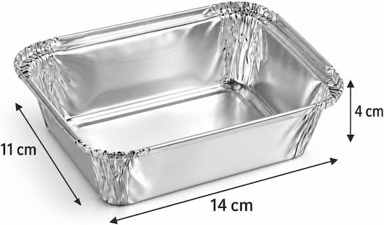 Food Pack Aluminiumbehälter Rechteckig Νο142 (4Stück)