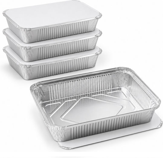 Food Pack Recipient de Aluminiu Paralelogram Recipientele de alimente din aluminiu (en-gros) (4buc)