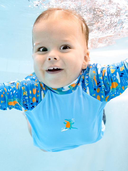 Splash About Kids Swimsuit Rashguard with Long Sleeves Light Blue