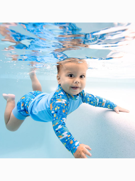 Splash About Kids Swimsuit Rashguard with Long Sleeves Light Blue