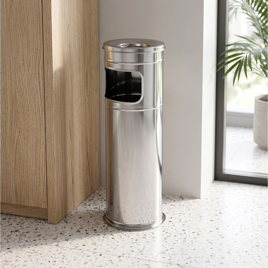 Metallic Waste Bin 20lt 20x20x60cm Inox