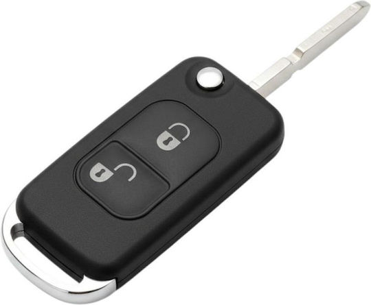Replacement Foldable Mercedes-Benz Key Shell with 2 Buttons and HU64 Blade