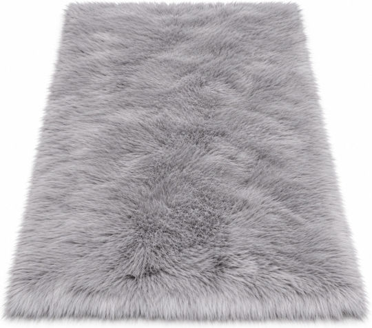 My Home Luxury Angel Non-Slip Furry Grey Runner Rug 60x150cm