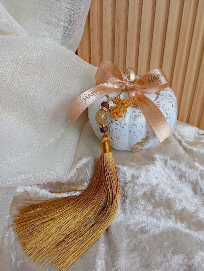 By Anastasia's Art Creations Χειροποίητο Γούρι Κολοκύθα Χρυσό Κεραμικό