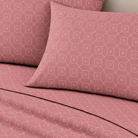 Astron Italy Giulia Super-Double Set 4 Pieces 160x200+40cm Fitted Sheet Dusty Rose Astron Italy Giulia Super-Double Set 4 Pieces 160x200+40cm Fitted Sheet Dusty Rose